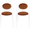 Stühle Meet by Paperflow Saturne, 2er-Set, B 520 x T 540 x H 820 mm, Kunstleder, Weiss/Rost