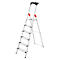 Stufenstehleiter Hailo L80 ComfortLine, EN 131, mit Multifunktionsschale & XXL-Stufen, bis 150 kg, 6 Stufen