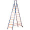 Stufenstehleiter Multicolor, doppelseitig besteigbar, 2x9 Stufen, 1 Plattform