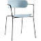 Stuhl BISTRO, stapelbar bis zu 4 Stück, B 535 x T 545 x H 760 mm, Stahlrohr & Polypropylen, blau, 4 Stück