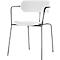 Stuhl BISTRO, stapelbar bis zu 4 Stück, B 535 x T 545 x H 760 mm, Stahlrohr & Polypropylen, weiss, 2 Stück