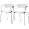 Stuhl BISTRO, stapelbar bis zu 4 Stück, B 535 x T 545 x H 760 mm, Stahlrohr & Polypropylen, weiss, 2 Stück