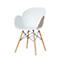 Stuhl Paperflow Kiwood, Massivholz, Metallverstrebungen, ergonomische PP-Sitzschale, weiss, 2er-Set
