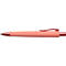 Un stylo à bille rose est posé sur fond blanc. Le stylo a un clip et le logo Faber-Castell.