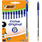 Stylo à bille BIC Cristal Original bleu, boîte de 10, 1,0 mm, pointe moyenne