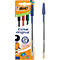 Stylo à bille BIC Cristal Original Farbmix, boîte de 4, 1,0 mm, pointe moyenne