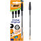 Stylo à bille BIC Cristal Original Noir, boîte de 4, 1,0 mm, pointe moyenne