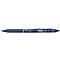 Vue détaillée d'un stylo bleu. L'inscription sur le stylo est "Frixion Clicker 07 remove by friction".