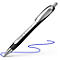 Stylo à bille noir avec ligne bleue, marque Schneider Slider Rave X8.