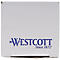 Boîte en carton blanche avec le logo bleu « WESTCOTT » et le texte « Since 1872 ».