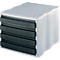 styro® ladebox wave, 4 schuifladen, polystyreen, grijs/zwart