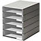styro® Schubladenbox Styroval, 5 Schübe offen, DIN C4, Polystyrol, grau
