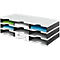 styro® sorteerstation styrodoc Standaard, C4, 3 etages/3 rijen/9 vakken, grijs/zwart