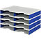 styro® Sortierstation styrodoc Standard, DIN C4, 4 Etagen/2-reihig/8 Fächer, grau/blau