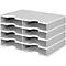 styro® Sortierstation styrodoc Standard, DIN C4, 4 Etagen/2-reihig/8 Fächer, grau/grau