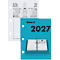Ein blauer Kalender mit dem Jahr 2027 ist geöffnet, daneben ein Kalenderblatt mit den Daten. Das Logo von Biella ist sichtbar.