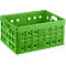 Sunware Square vouwkrat, inhoud 32 liter, met open handgreep, naturel-groen