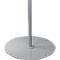 Base ronde grise avec un tuyau vertical. Quatre vis relient le tuyau à la base.
