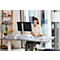 Support d'écran Fellowes Hana™ LT, pour 1 écran jusqu'à 22,6 kg, réglable en hauteur sur 3 positions, avec espace de rangement, L 560 x P 222 x H 102 mm, blanc