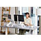 Support d'écran Fellowes Hana™ LT, pour 1 écran jusqu'à 22,6 kg, réglable en hauteur sur 3 positions, avec espace de rangement, L 560 x P 222 x H 102 mm, blanc