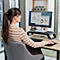 Support d'écran Fellowes Hana™ LT, pour 1 écran jusqu'à 22,6 kg, réglable en hauteur sur 3 positions, avec espace de rangement, L 560 x P 222 x H 102 mm, noir