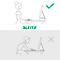 Deux illustrations : postures correctes et incorrectes au bureau. En haut : posture correcte avec une coche. En bas : posture incorrecte avec une croix.