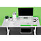 Support de moniteur ergonomique Ergo WOW LEITZ®, jusqu'à 27', L 209 x H 112 mm, réglable en hauteur, espace de rangement pour clavier, blanc/vert
