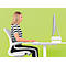 Support de moniteur ergonomique Ergo WOW LEITZ®, jusqu'à 27', L 209 x H 112 mm, réglable en hauteur, espace de rangement pour clavier, blanc/vert