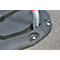 Support de parking Mottez avec socle en caoutchouc, serrure à cylindre européen, L 680 x P 720 x H 400 mm