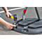 Support de parking Mottez avec socle en caoutchouc, serrure à cylindre européen, L 680 x P 720 x H 400 mm
