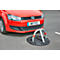 Support de parking Mottez avec socle en caoutchouc, serrure à cylindre européen, L 680 x P 720 x H 400 mm