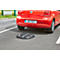 Support de parking Mottez avec socle en caoutchouc, serrure à cylindre européen, L 680 x P 720 x H 400 mm