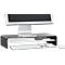 Support média en acrylique en forme de U avec tablette, 500 x 230 x 100 mm, noir/blanc