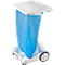 Support mobile pour sac poubelle de 120 litres, avec couvercle, HACCP, blanc