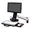 Support mural pour écran Ergotron StyleView assis-debout Combo 45-266-026, plateau pour clavier inclus, poste de travail assis-debout, jusqu'à 13,2 kg, réglable en hauteur, VESA, aluminium