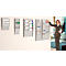 Support mural pour prospectus format A4 paysage 6 compartiments Paperflow, gris