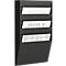 Support mural pour prospectus format A4 paysage 6 compartiments Paperflow, noir