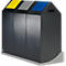Support mural VAR, pour poubelles pour tri sélectif d'une surface de 320 x 320 mm, triple