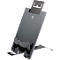 Support pour ordinateur portable Bakker Elkhuizen Ergo-Q Hybrid Pro, pour ordinateurs portables &amp; tablettes jusqu'à 16', ergonomique, L 199 x P 284 x H 13,5 mm, aluminium, gris foncé mat
