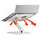 Support pour ordinateur portable Durable Stand Rise, pour ordinateurs portables jusqu'à 17', supports en caoutchouc, réglage manuel, avec poignée encastrée, aluminium