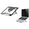 Support pour ordinateur portable NewStar NSLS085BLACK, pour ordinateurs portables 10-17″ et jusqu'à 5 kg, réglage manuel de la hauteur en 6 étapes, pliable, noir.