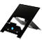 Support pour ordinateur portable R-Go Riser Flexible, pour 1 ordinateur portable/tablette 10-22″ &amp; jusqu'à 5 kg, hauteur réglable sur 5 niveaux, avec porte-documents, aluminium HYLITE®, noir