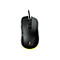 Souris de jeu noire avec câble, logo Surefire. Bas avec lumières colorées.