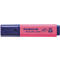 Un surligneur rose de Staedtler, avec un capuchon bleu et un logo.