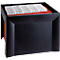 Black card file box with filed index cards. Numbers are on the index cards.