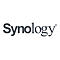 Das Logo von Synology, ein grauer Schriftzug auf weißem Hintergrund.