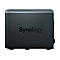 Ein schwarzes NAS-Gerät von Synology. Der Schriftzug "Synology" ist groß auf der Vorderseite zu sehen.