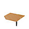Systeemhoekplaat CAD ERGO-T 2.0, met steunpoot, B 1200 x D 1200/800 x H 718-898 mm, beuken/antraciet