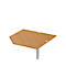 Systeemhoekplaat CAD ERGO-T 2.0, met steunpoot, B 1200 x D 1200/800 x H 718-898 mm, beuken/wit aluminium