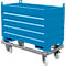Système de collecte Bauer SBS 500, L 600 x l 1200 x H 850 mm, empilable jusqu'à 3 fois, peint, avec chariot de transport, bleu clair RAL 5012